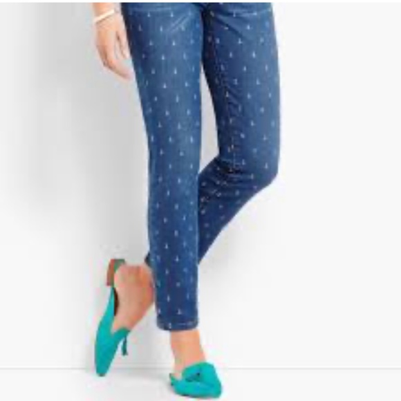Talbots flawless mid rise slim ankle anchors aweigh jeans. Worn a few times - Picture 1 of 6